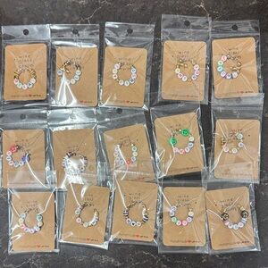 Lot of handmade Colorful Beaded Wine Glass Charms Set